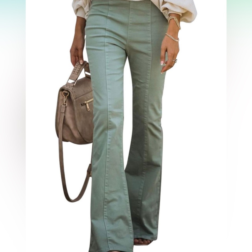 NWT • Women's Elastic High Waisted Flared Bell Bottom Denim Jeans